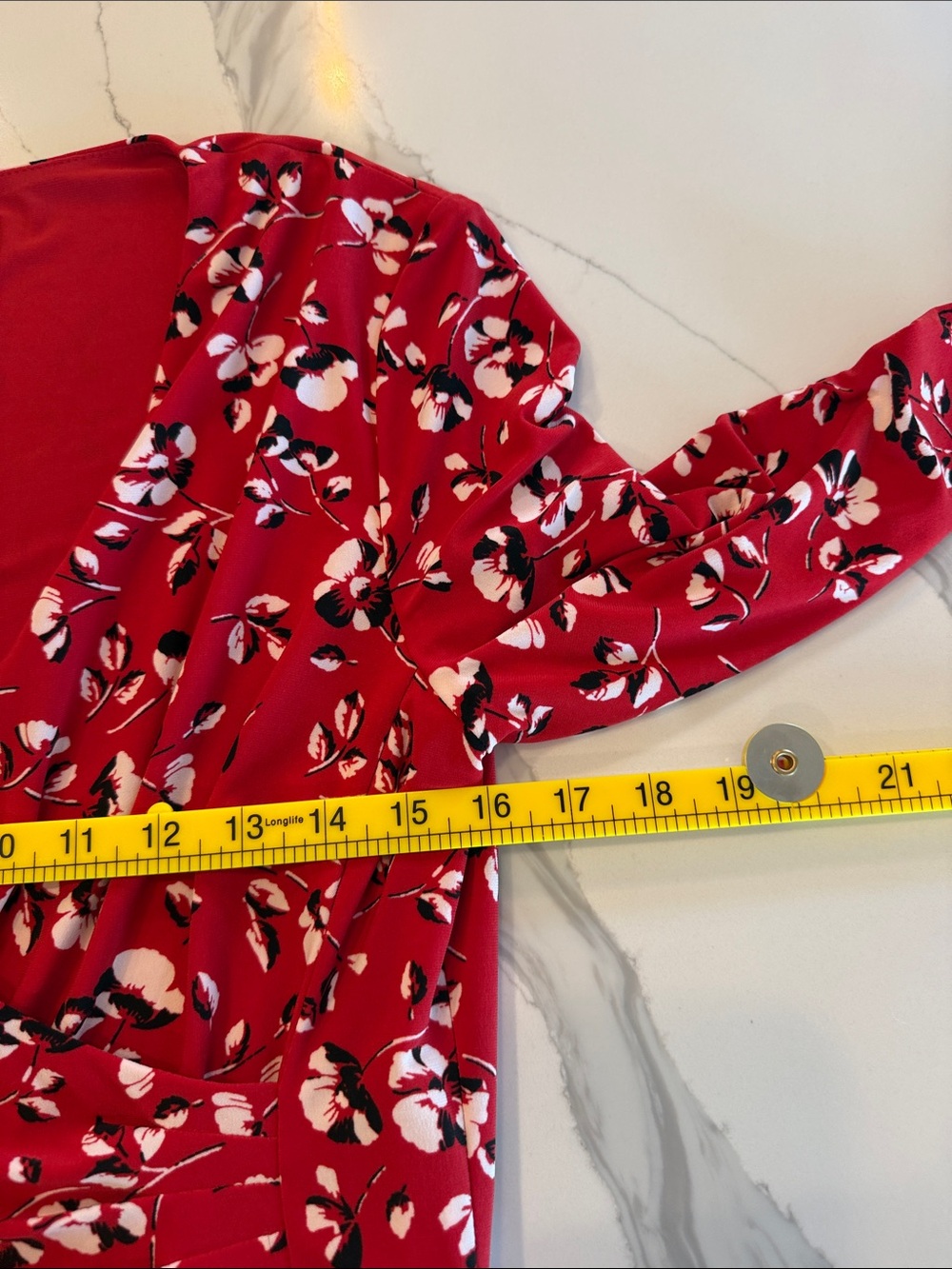 Ralph Lauren Red Floral Wrap Midi Dress - Picture 6 of 6